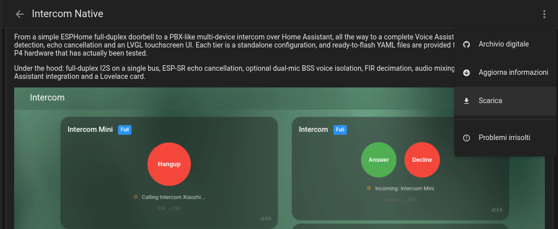 HACS download VoIP Stack