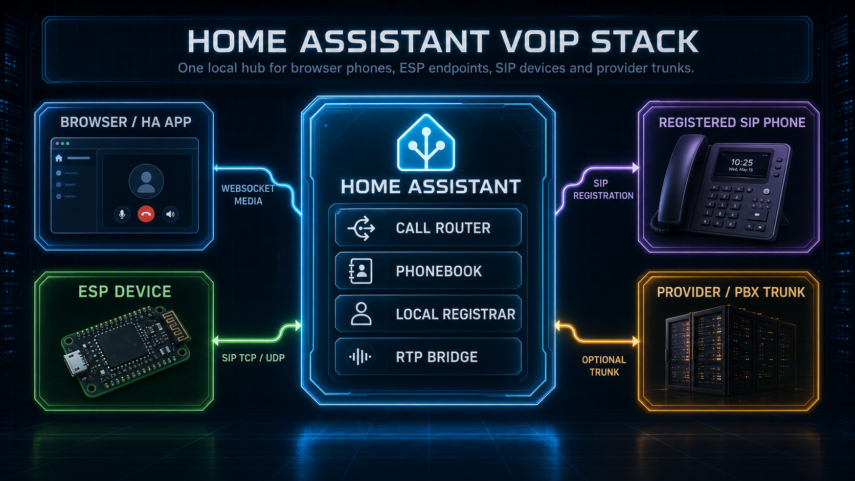 Home Assistant VoIP Stack system topology