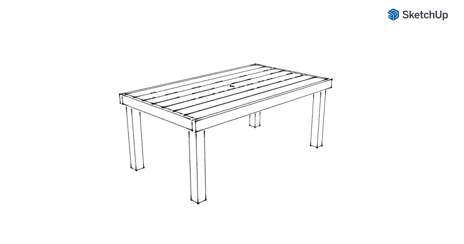 Perspective Of Picnic Table sketch