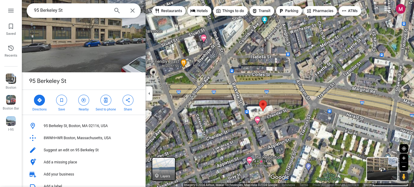 The location of the highway