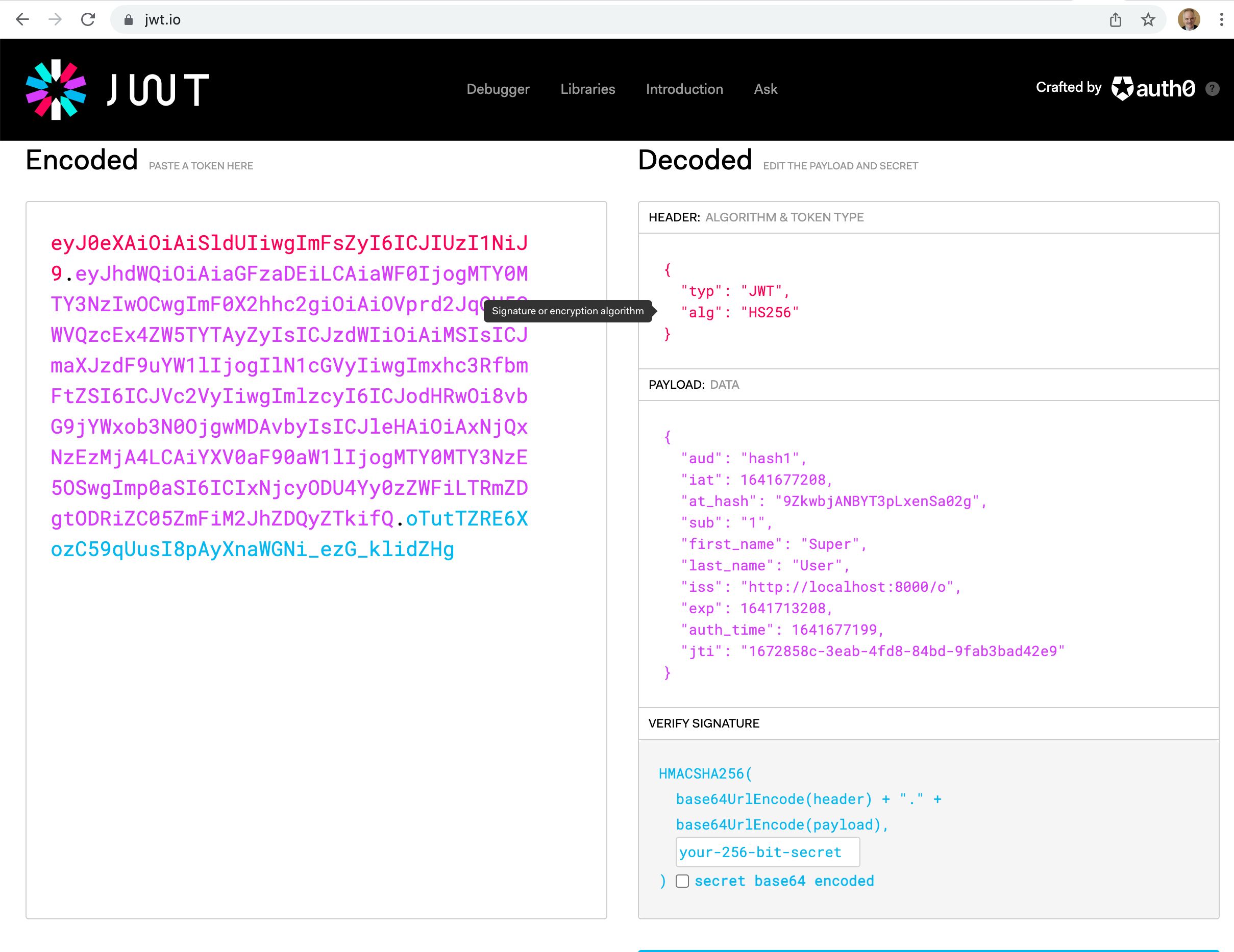 Decode the JWT ID Token