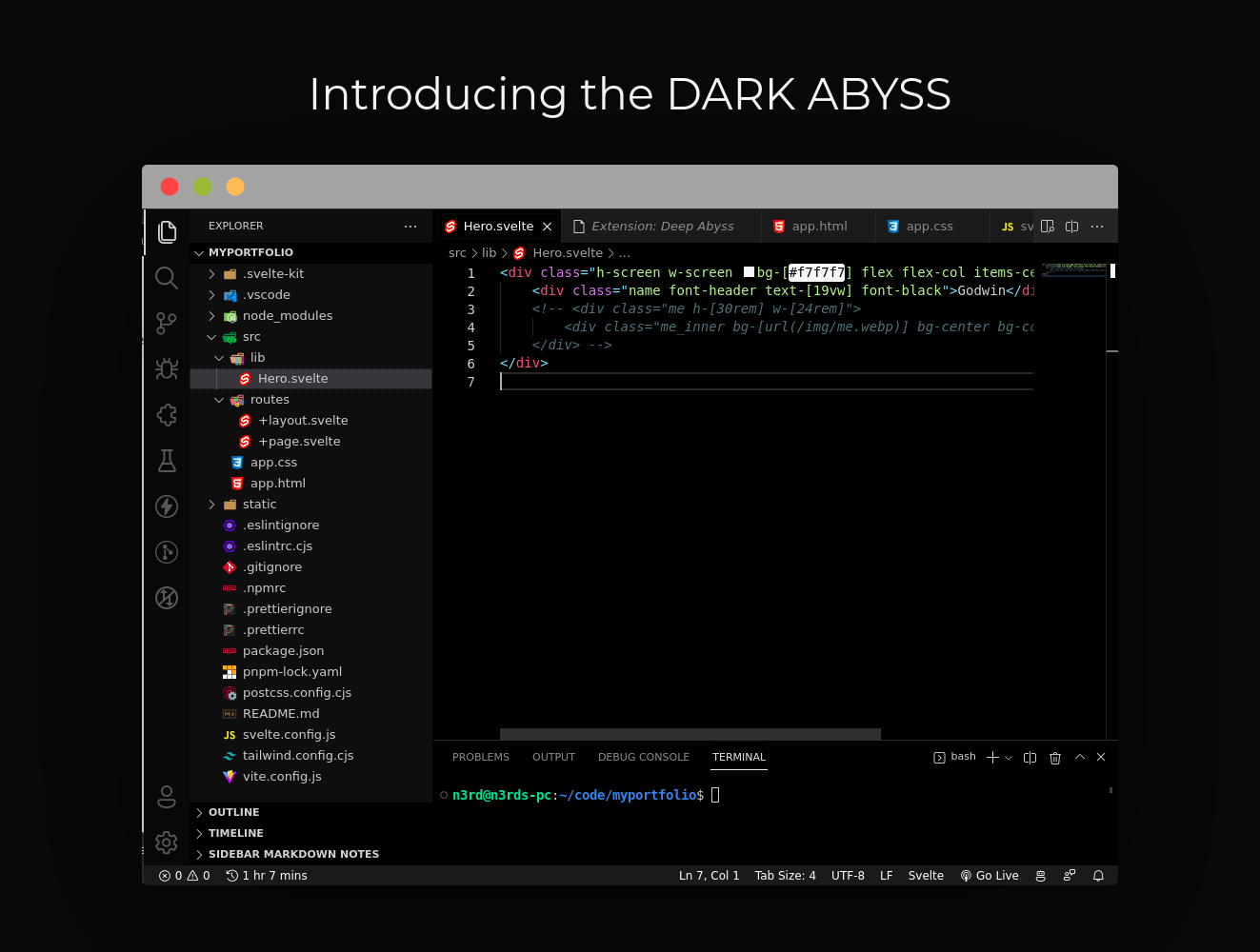 Deep Abyss VS Code theme