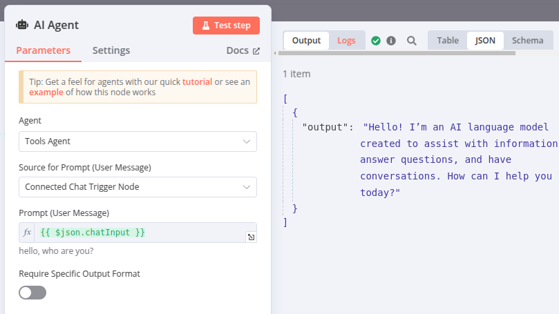 n8n 执行日志界面