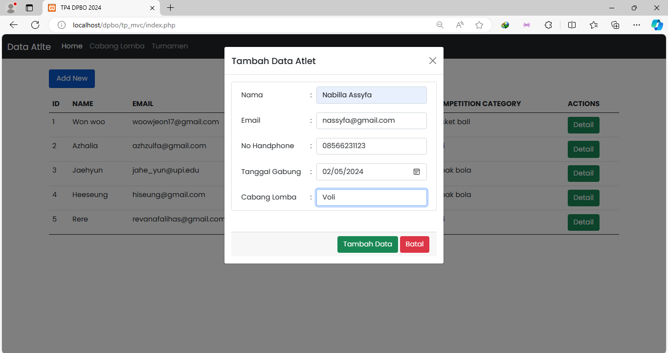 tambah data