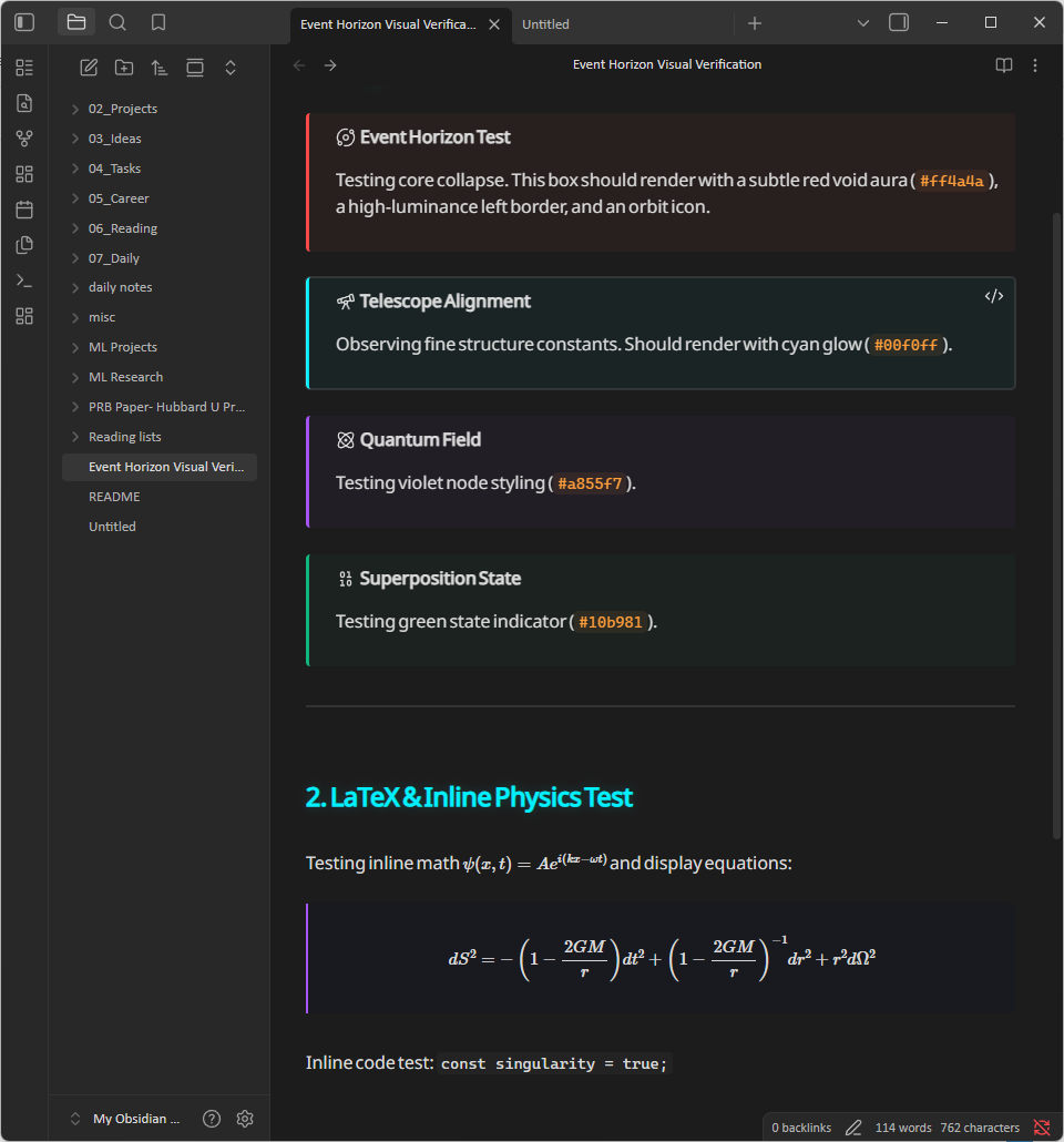 Event Horizon Callouts & LaTeX