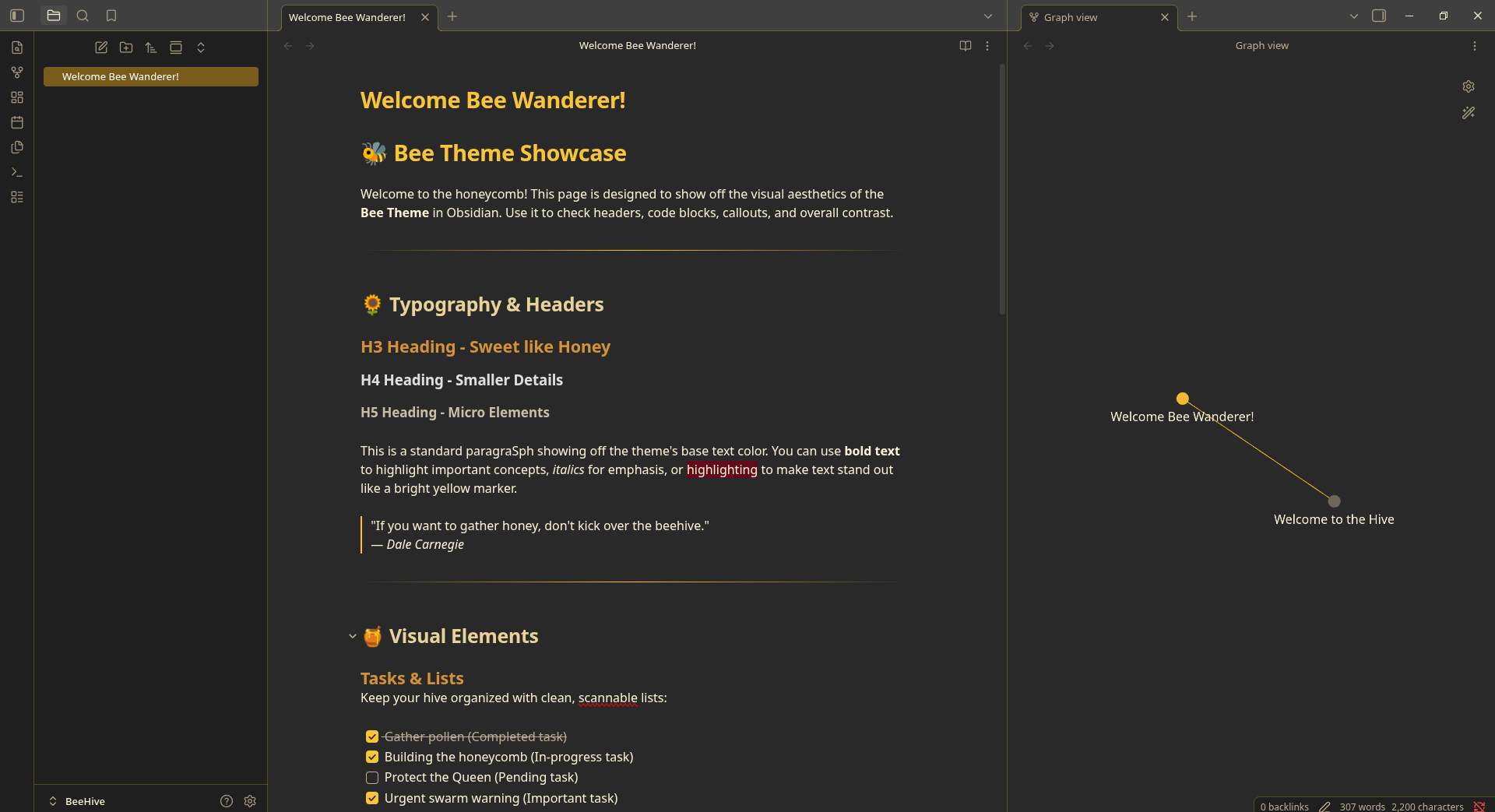 Bee dark mode