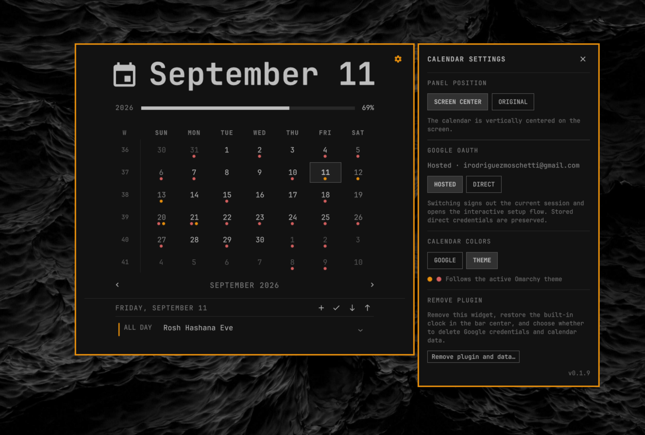 Settings panel open