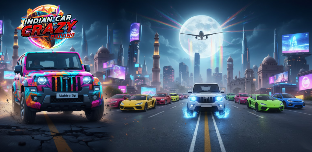 Indian Car Crazy Driving Feature Graphic