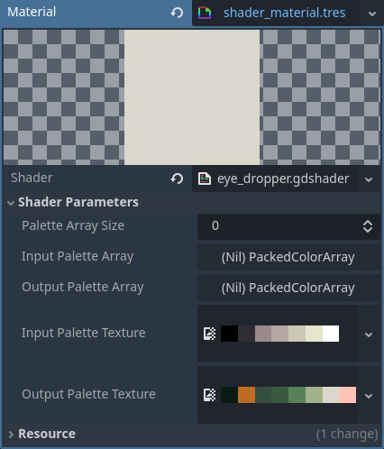 Shader parameters screenshot