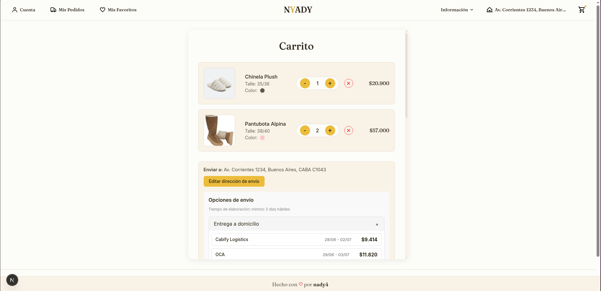 NYADY cart