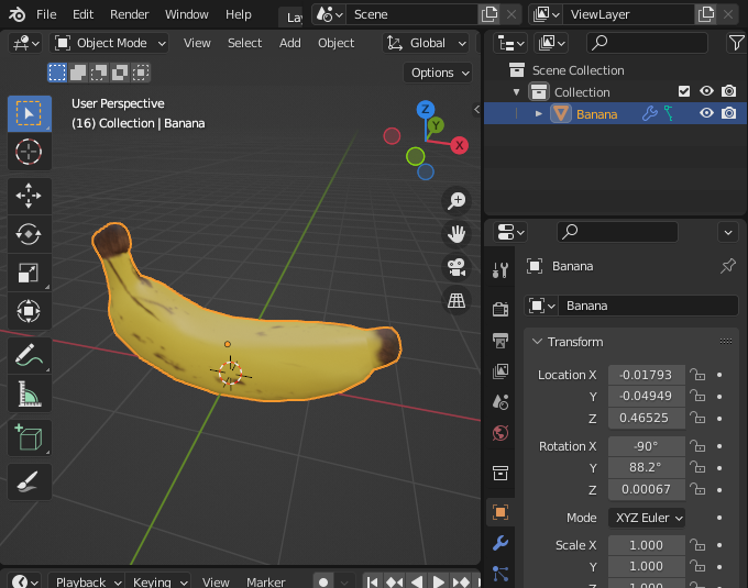 Banana Model In Blender