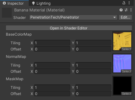 Banana material settings