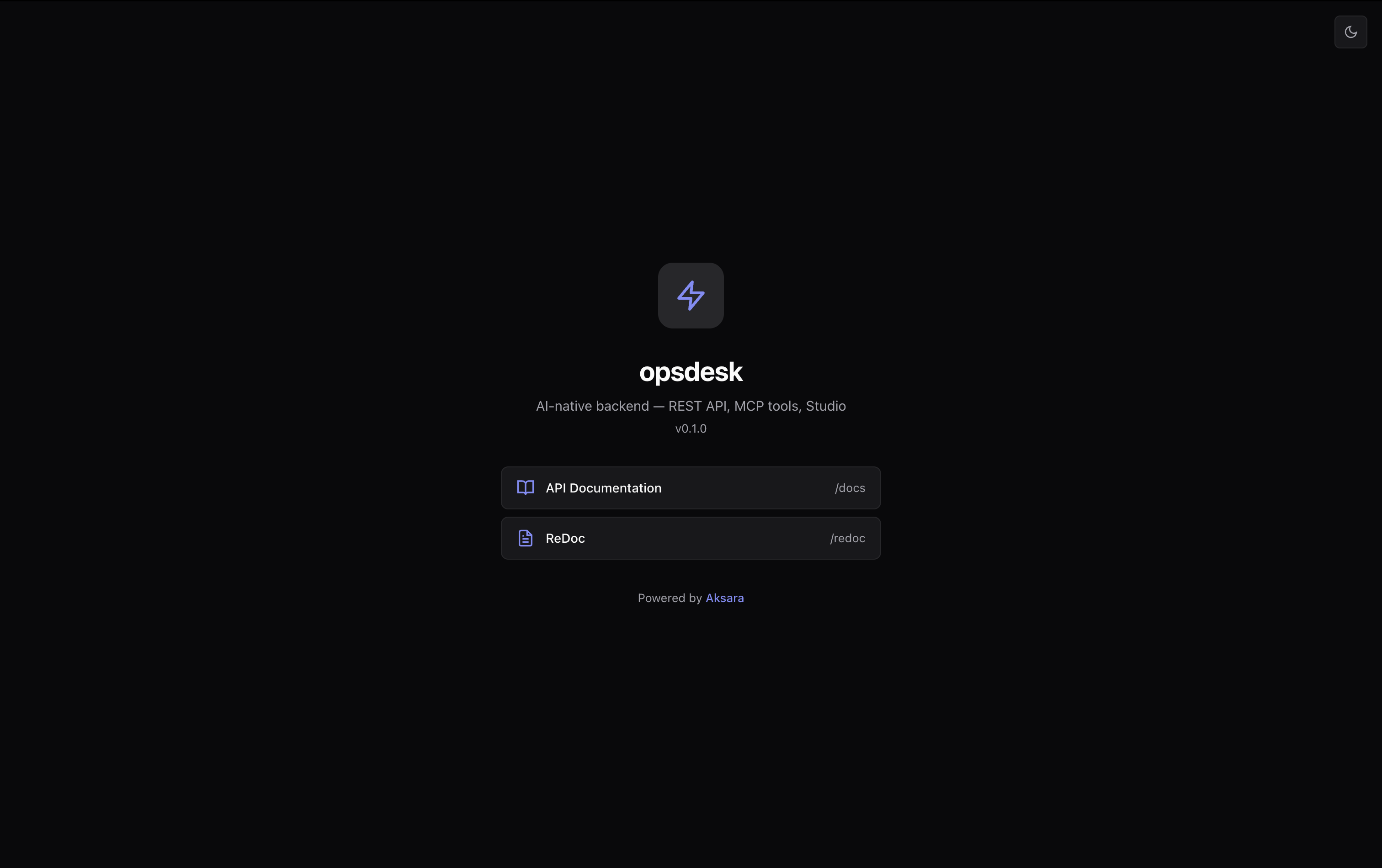 Generated app home page