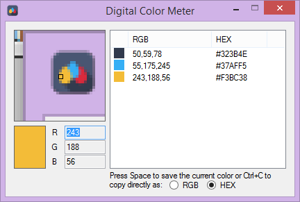 Screenshot of Digital Color Meter