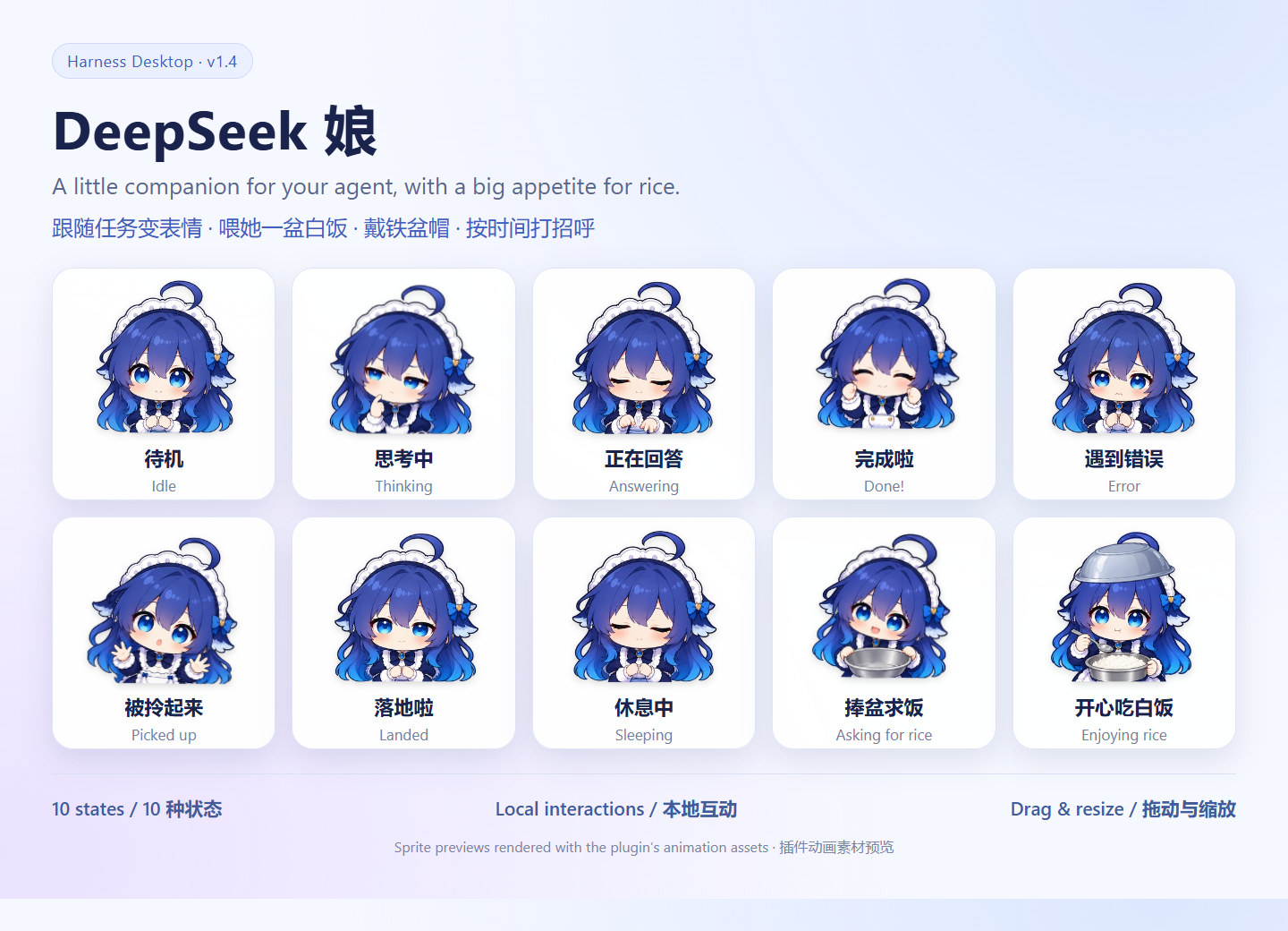 DeepSeek 娘的十种表情