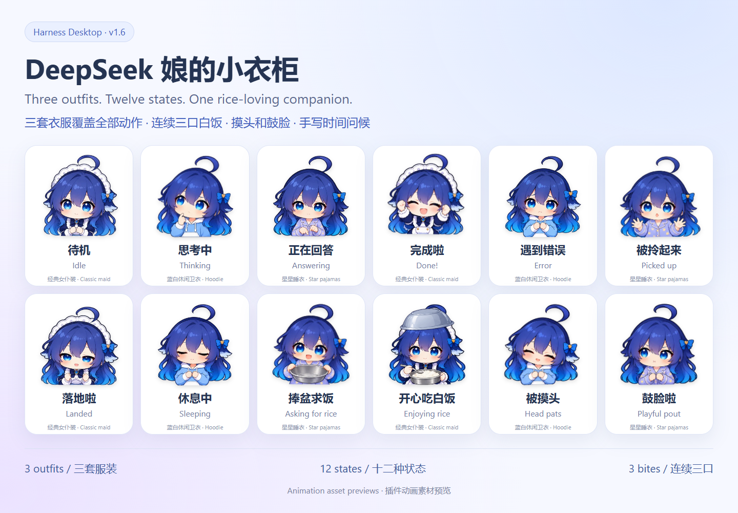 DeepSeek 娘的十二种表情