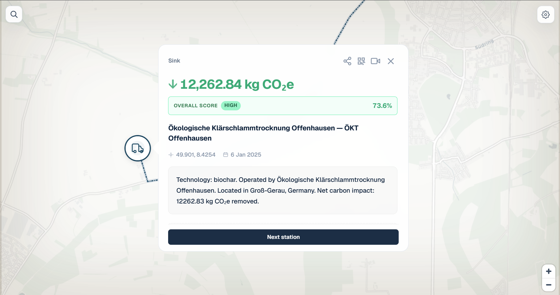 Sink detail card with trust score