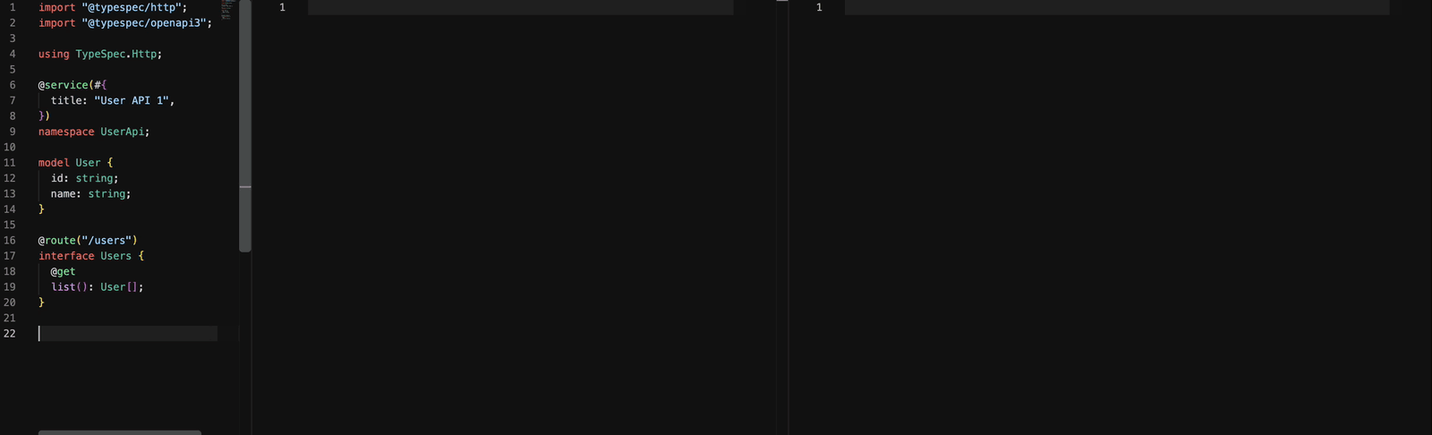 routeHandler: false, regenerating on TypeSpec save