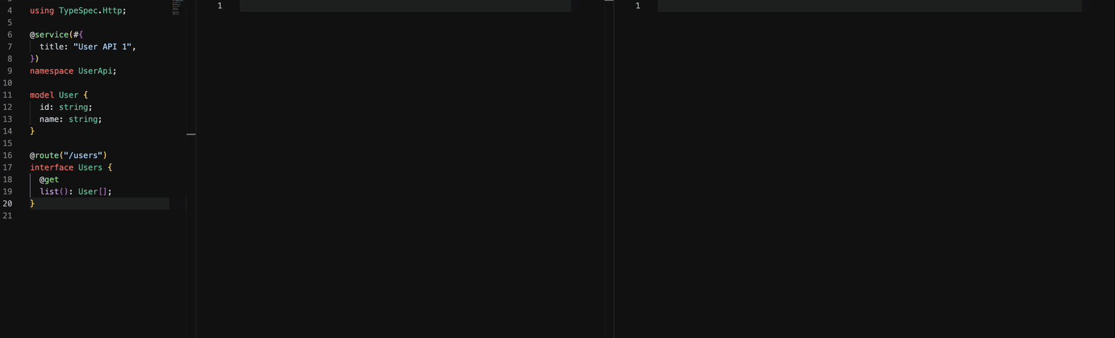 routeHandler: true, regenerating on TypeSpec save