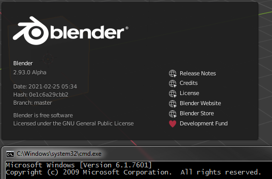 Blender 2.93 Alpha on Windows 7