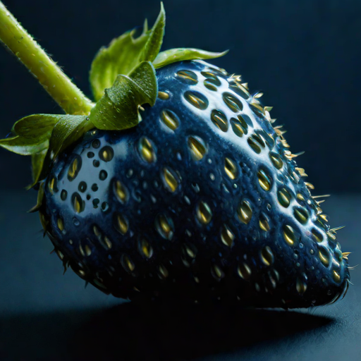 The first blue strawberry, generated locally the night the fable was told