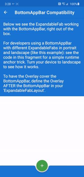 gif showing compatibility with BottomAppBar