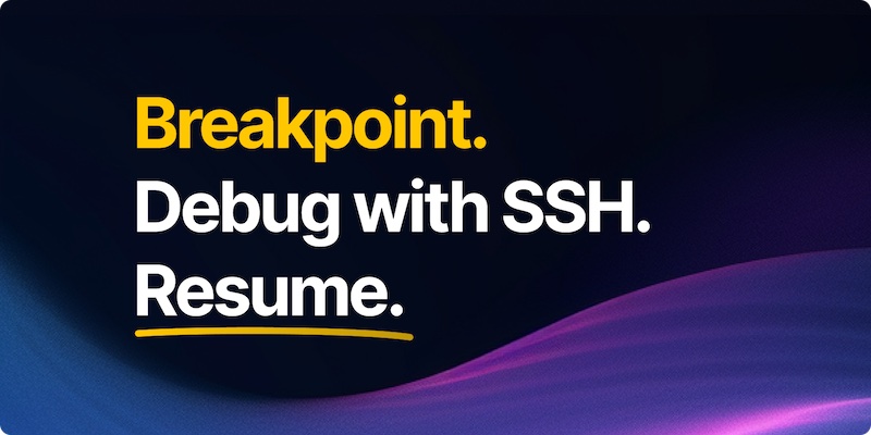 Breakpoint. Debug with SSH. Resume.