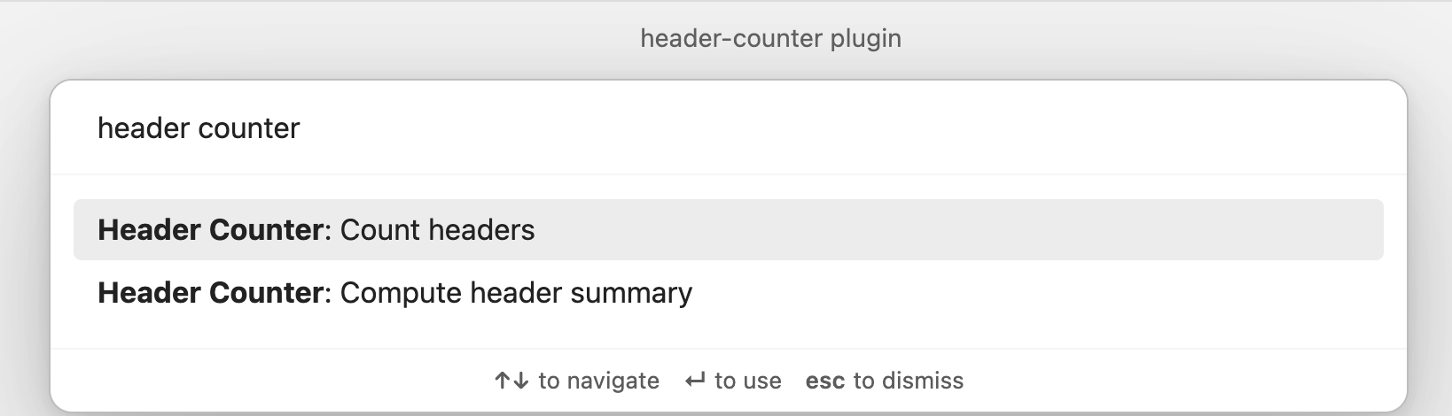 Browse commands from command palette
