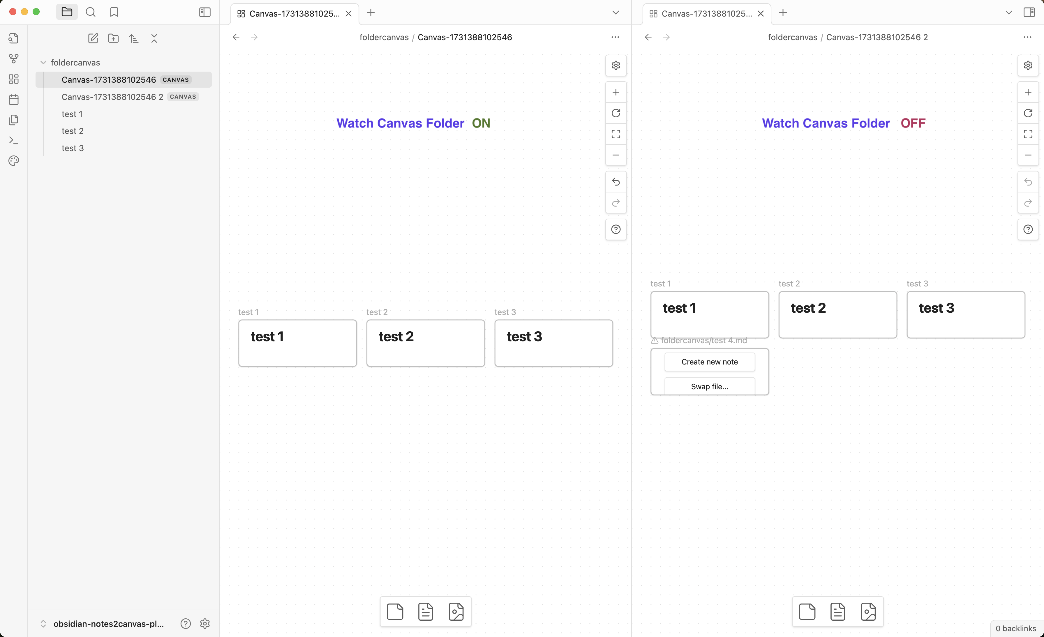 Folder Canvas Settings