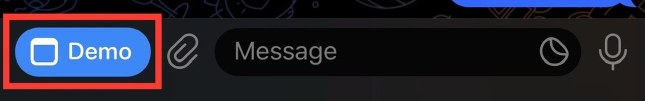 Demo button on the left of the Attachment button, highlighted by a red box