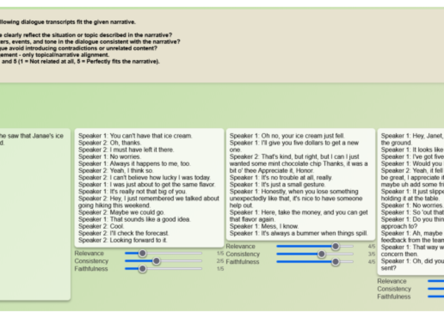原论文 Figure 5:Screenshot of the instructions and interface for the human evaluation.
