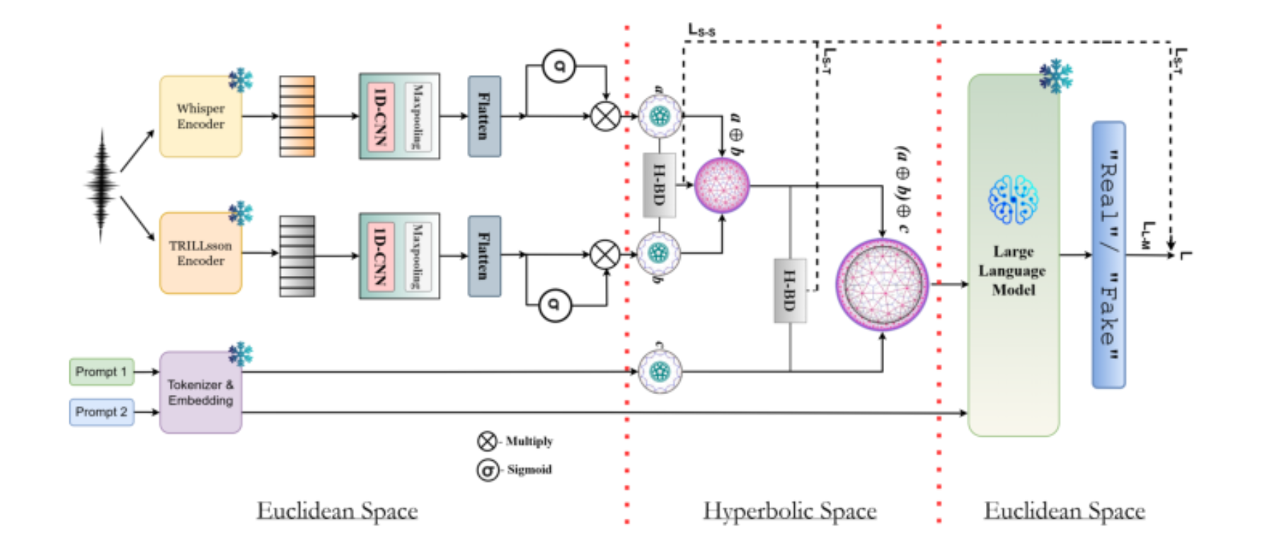 原论文 Figure 2:Proposed Framework: SATYAM; H-BD stands for Bhattacharya distance in Hyperbolic space