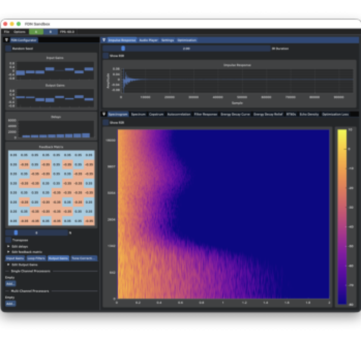 原论文 Figure 2:Main interface of the FDN Sandbox application.