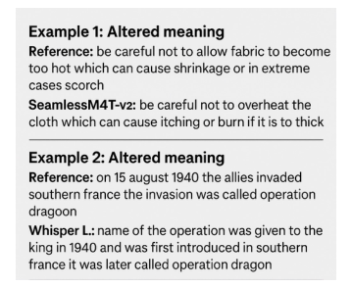 原论文 Figure 3：Examples of altered meaning AST outputs from unimodal and multimodal models.
