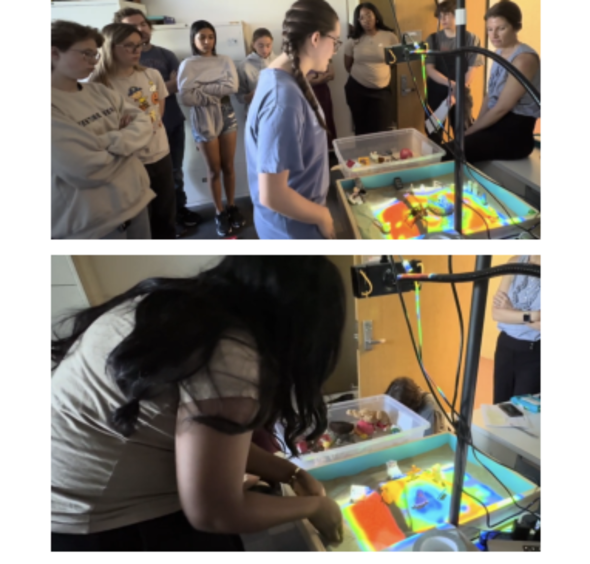 原论文 Figure 5:Facilitated exploratory sessions using the Acous- tic Interactive Sand Tray System in a…