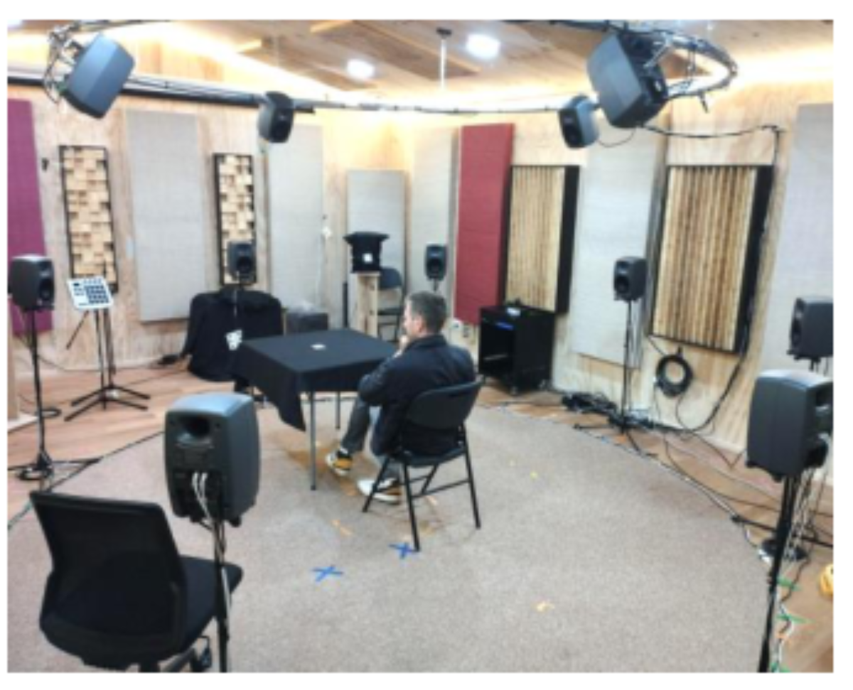 原论文 Figure 2:Listening test setup at the Arts and Technology Lab, Universidad Austral de Chile.