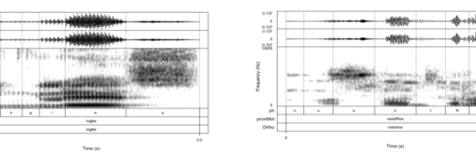 原论文 Figure 1:Spectrogrammes de la coda /-s/ en position finale de mot.
