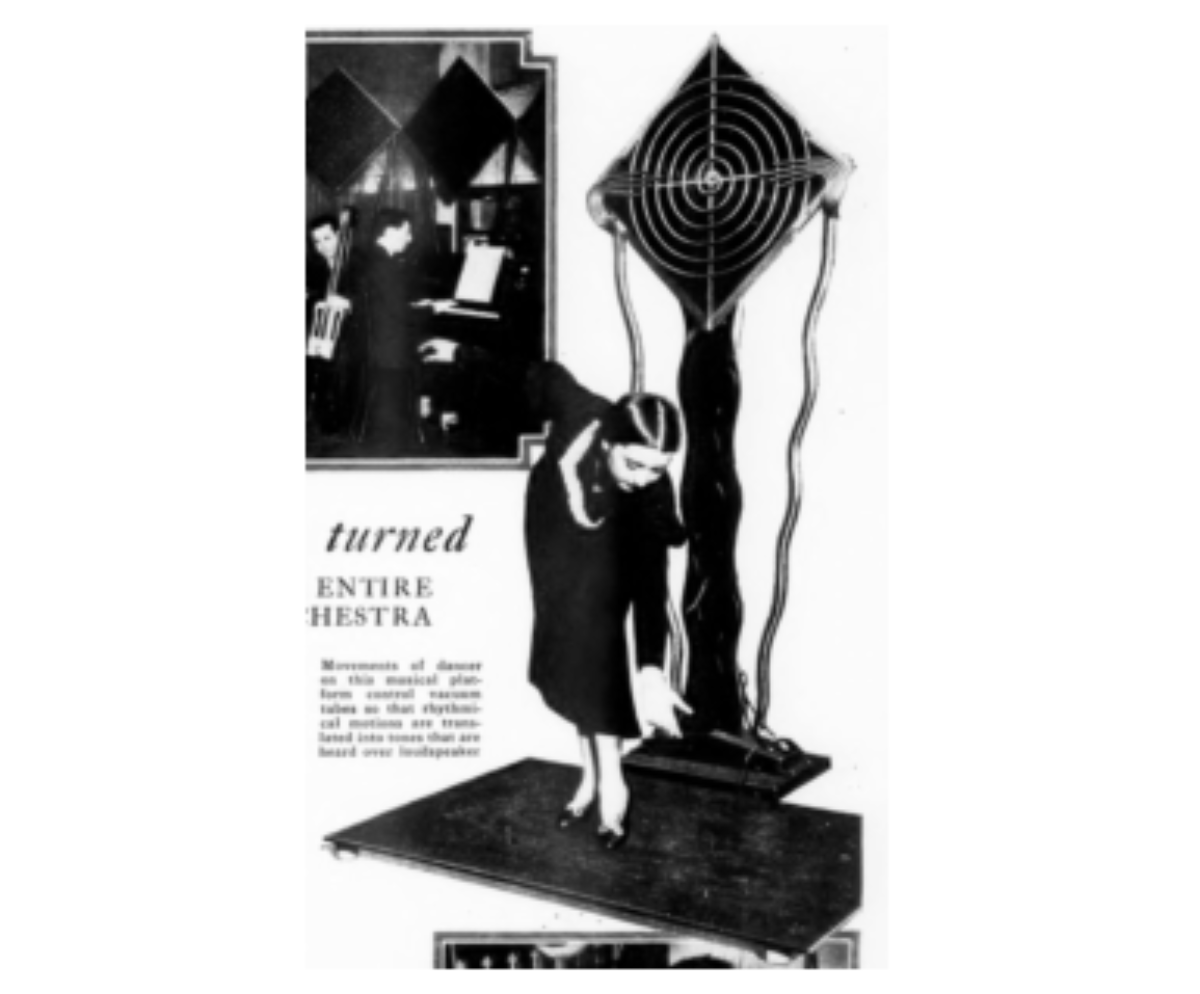 原论文 Figure 2:Clara Rockmore (Reisenberg) pictured demon- strating the first “Terpsitone” (the Musical Dance…