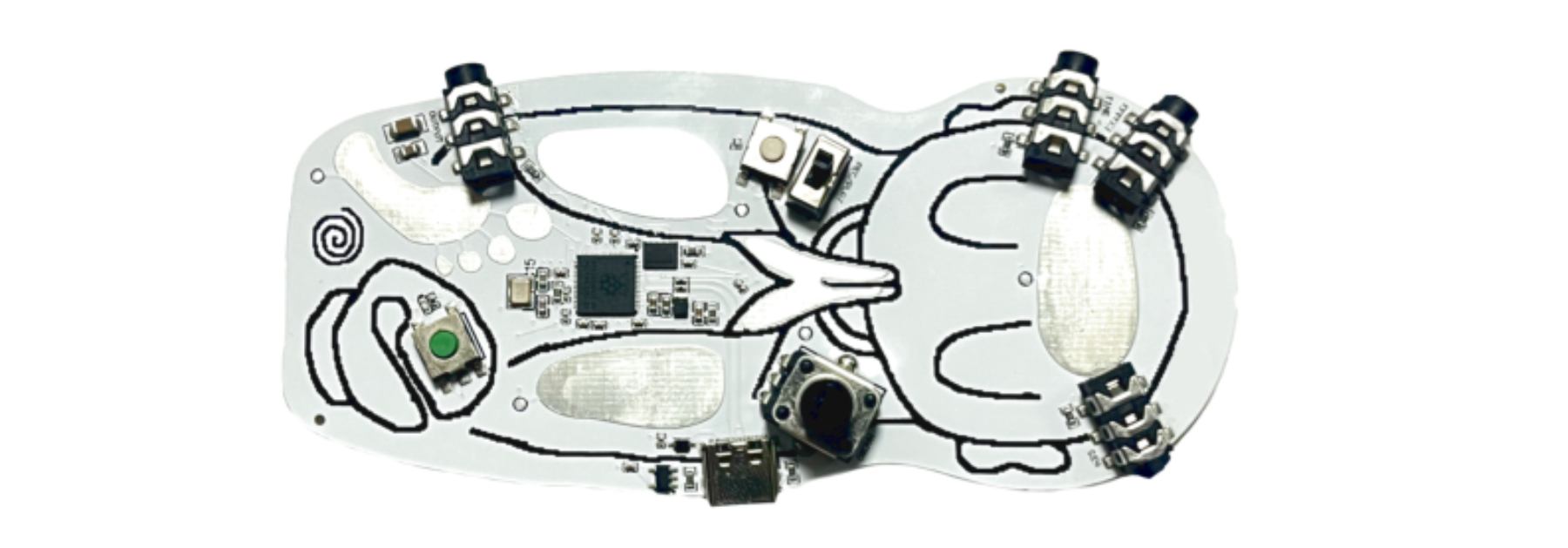 原论文 Figure 1:A handheld device where the printed circuit board serves as the primary interface.