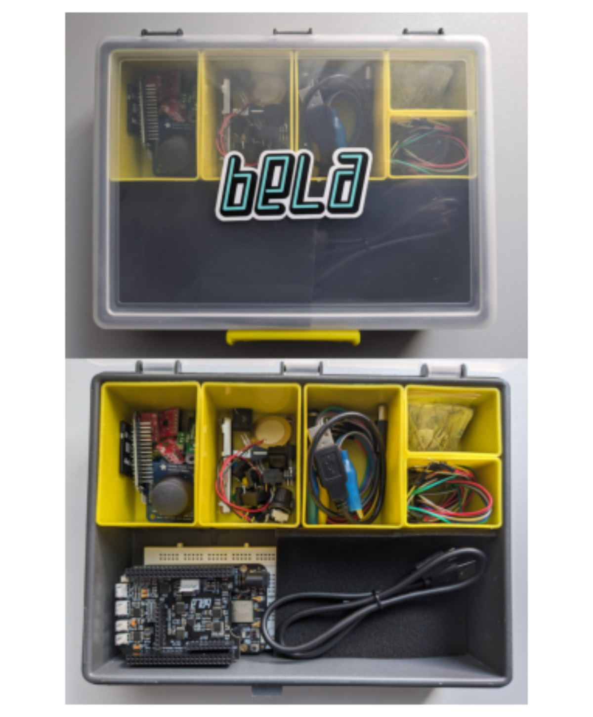 原论文 Figure 1:The Bela-based hardware kit available to students.
