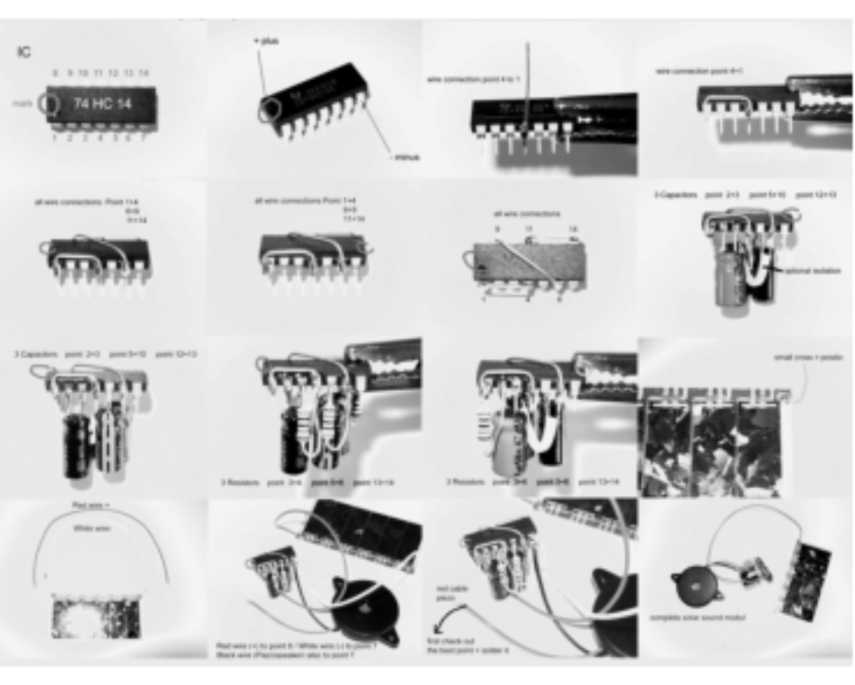 原论文 Figure 3:Assembly instructions for Solar Sound Module by Ralf Schreiber.