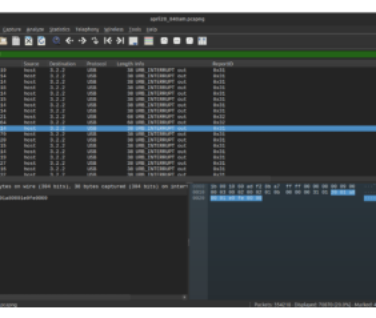原论文 Figure 2:WireShark UI Showing USB data