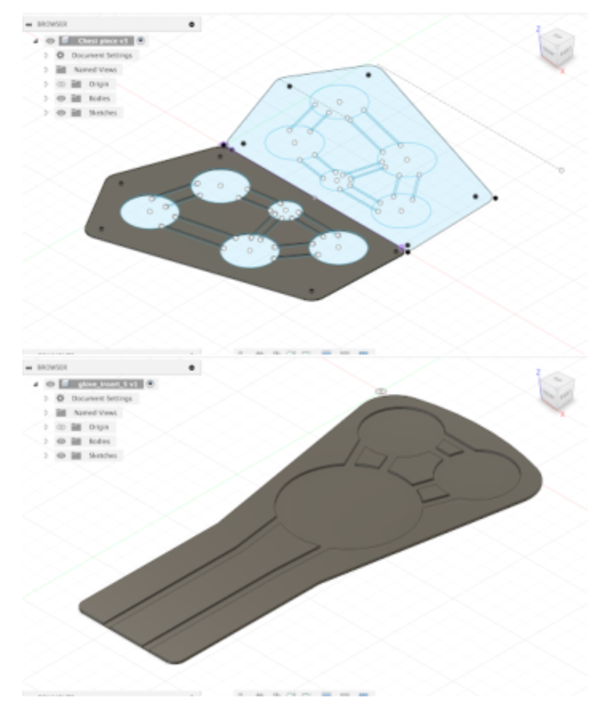 原论文 Figure 3:3D models of the vest substrate (top) and glove substrate (bottom).