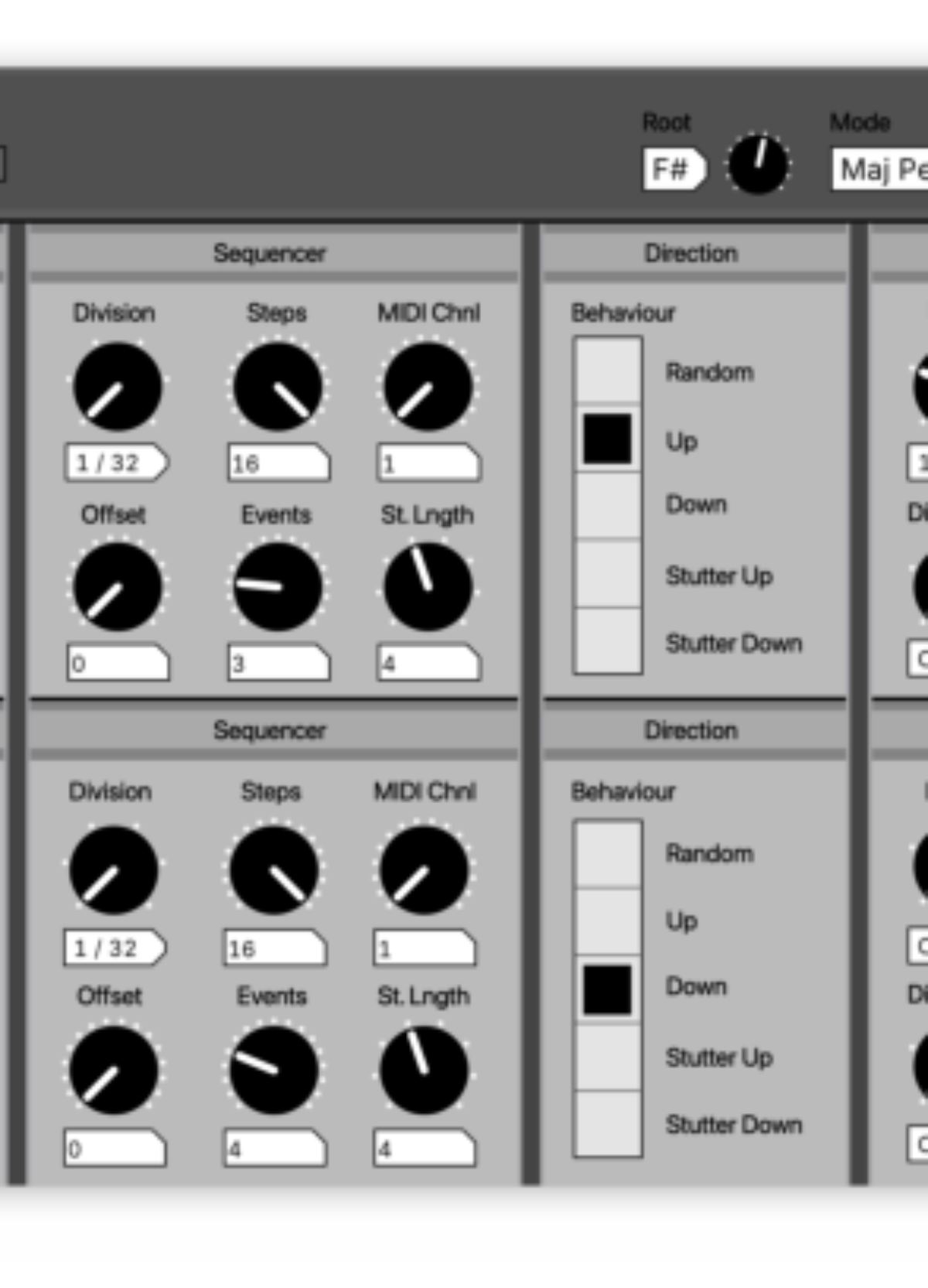 原论文 Figure 1:The Sequencer’s GUI in Pure Data.
