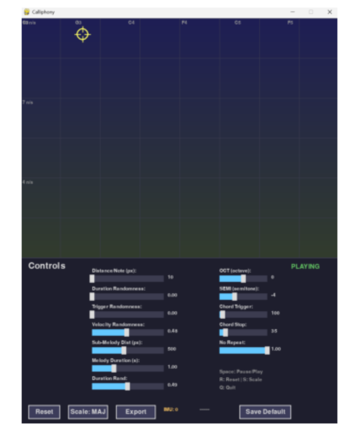 原论文 Figure 3:Control UI for real-time parameter tuning and note-trigger visualization.