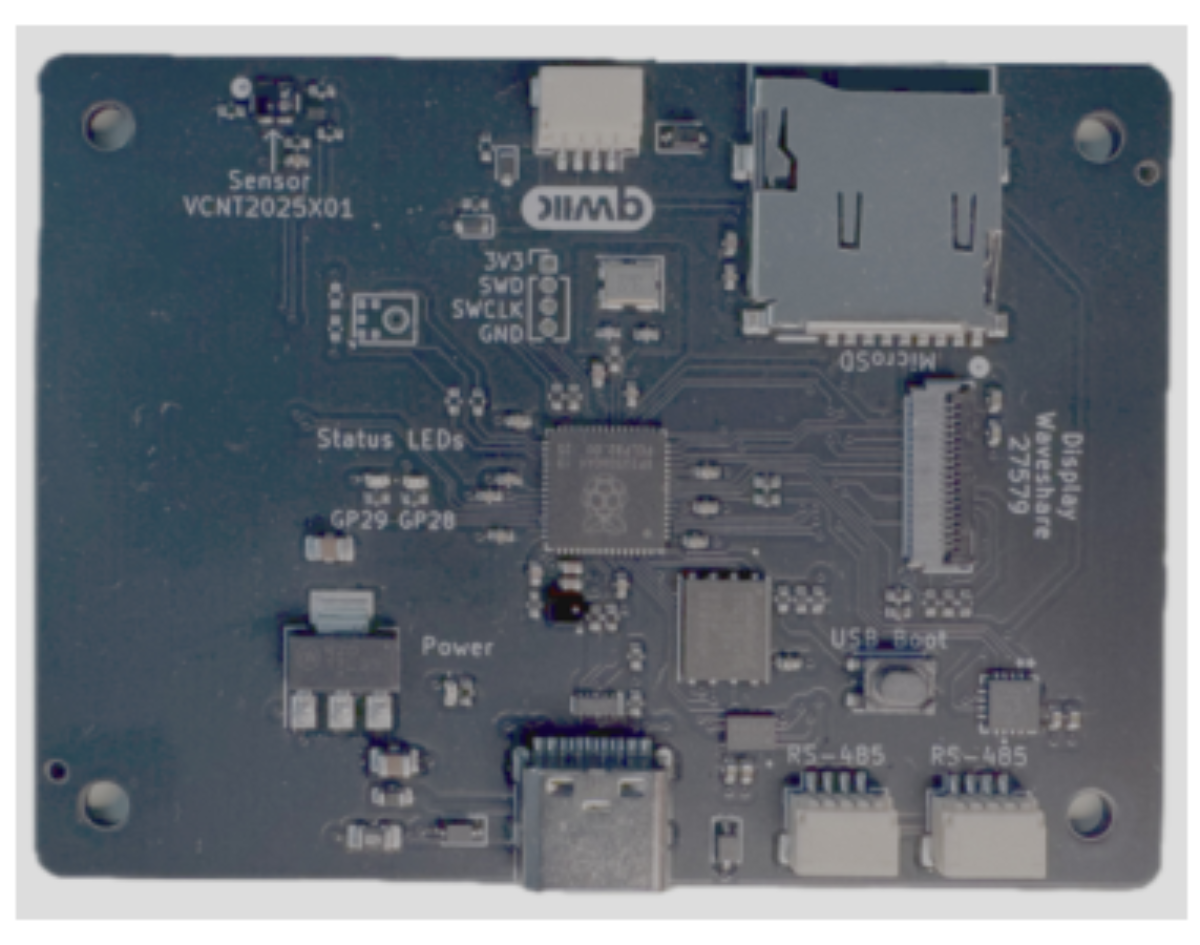 原论文 Figure 7:PHOTON main controller board featuring the RP2350 microcontroller.