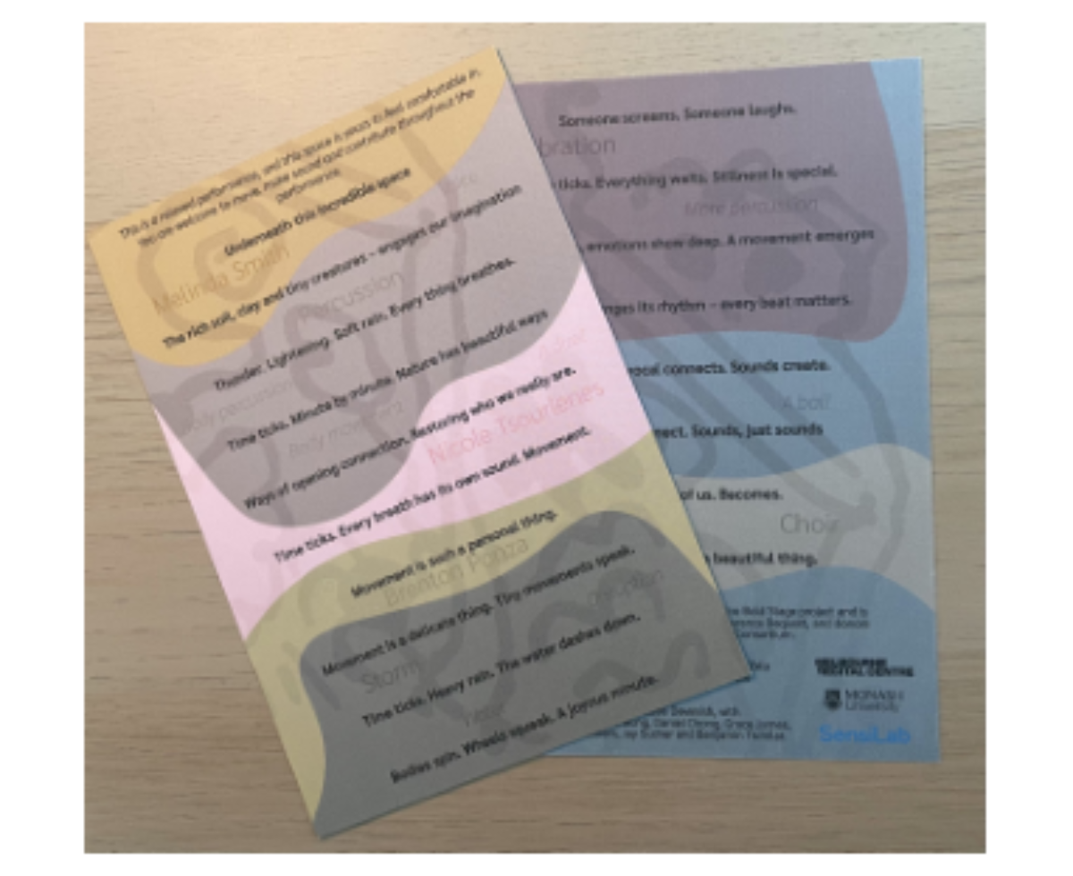 原论文 Figure 2:The program note and score with poem given to audiences.