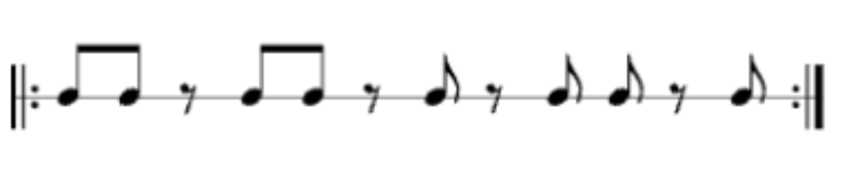 原论文 Figure 5:First inversion of rhythm from Steve Reich’s Clap- ping Music.