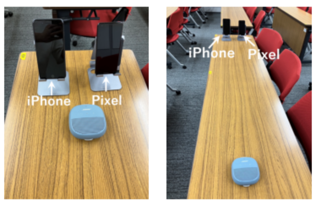 原论文 Figure 2:Example recording scenes for replay attacks under close-range and far-field conditions using a…