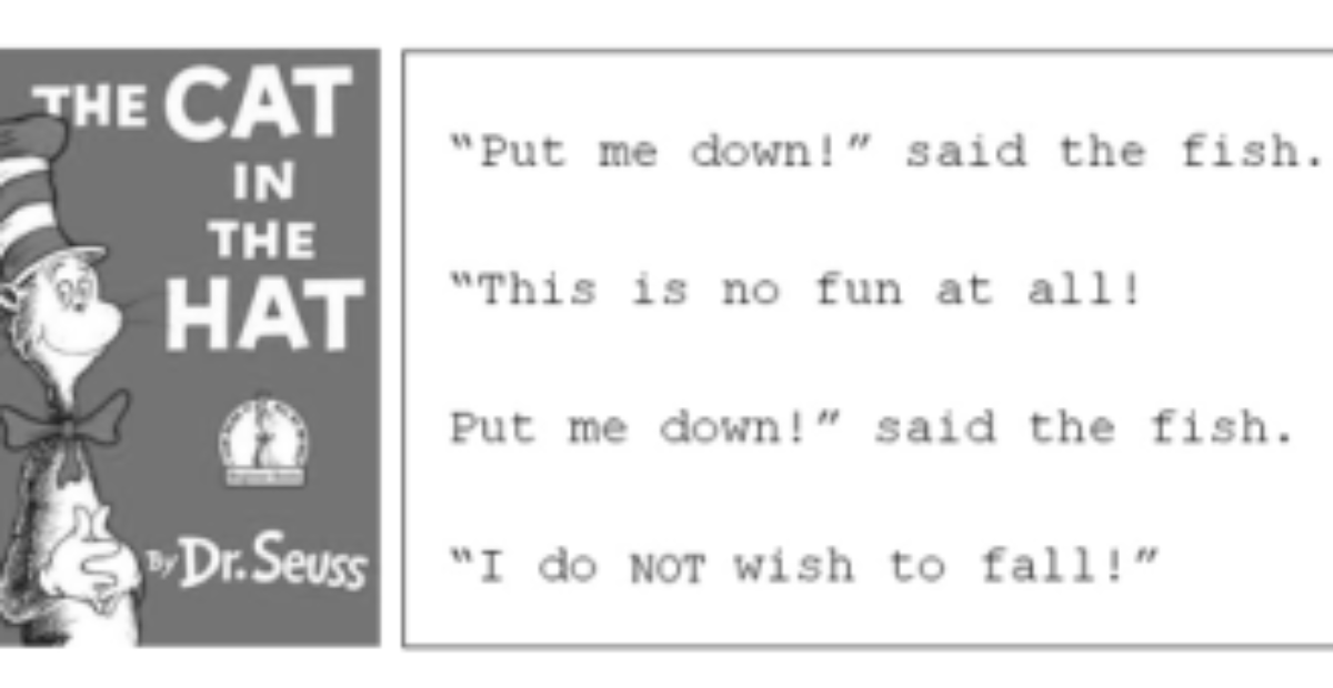 原论文 Figure 1:The Cat in the Hat book cover (left) and one page of text (right) as presented during the…
